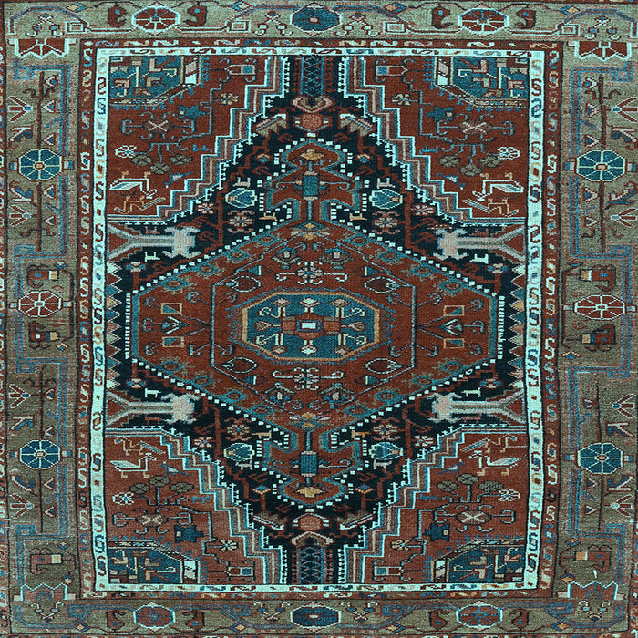 Square Persian Light Blue Traditional Rug, tr524lblu