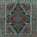 Square Persian Light Blue Traditional Rug, tr524lblu