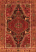 Serging Thickness of Machine Washable Persian Orange Traditional Area Rugs, wshtr524org