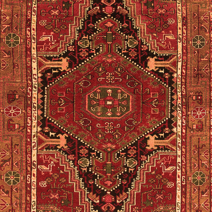 Serging Thickness of Machine Washable Persian Orange Traditional Area Rugs, wshtr524org