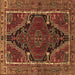 Square Persian Brown Traditional Rug, tr524brn