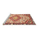 Sideview of Machine Washable Traditional Red Rug, wshtr525