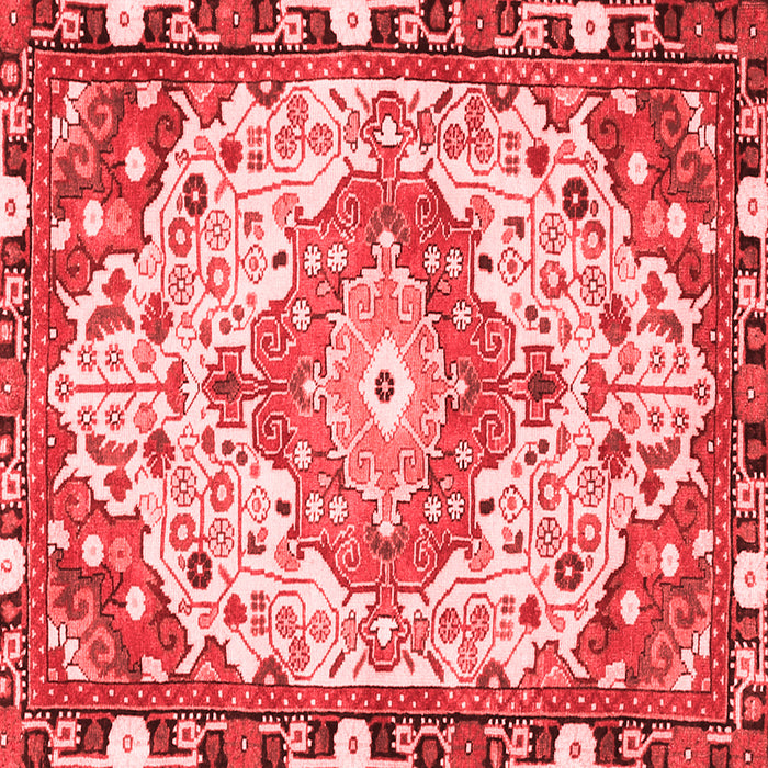 Machine Washable Medallion Red Traditional Rug, wshtr525red