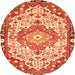 Machine Washable Medallion Orange Traditional Area Rugs, wshtr525org