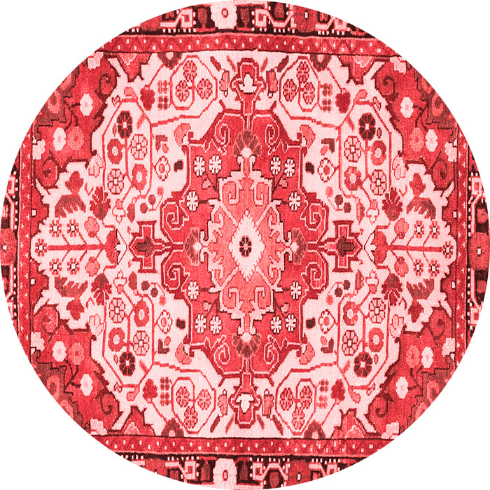 Machine Washable Medallion Red Traditional Rug, wshtr525red