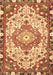 Machine Washable Medallion Brown Traditional Rug, wshtr525brn