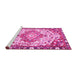 Sideview of Machine Washable Medallion Pink Traditional Rug, wshtr525pnk