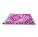 Sideview of Machine Washable Medallion Purple Traditional Area Rugs, wshtr525pur