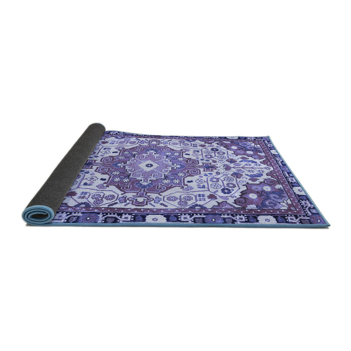 Sideview of Medallion Blue Traditional Rug, tr525blu