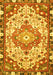 Machine Washable Medallion Yellow Traditional Rug, wshtr525yw