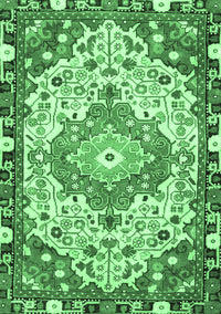 Medallion Emerald Green Traditional Rug, tr525emgrn