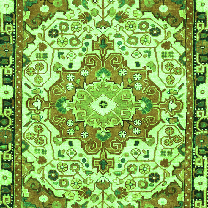 Serging Thickness of Machine Washable Medallion Green Traditional Area Rugs, wshtr525grn