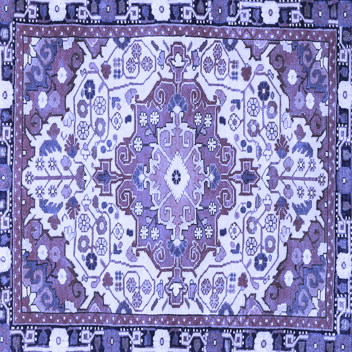 Square Medallion Blue Traditional Rug, tr525blu