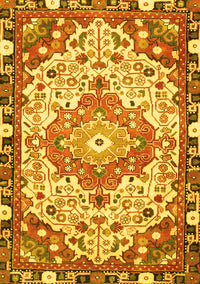 Medallion Yellow Traditional Rug, tr525yw