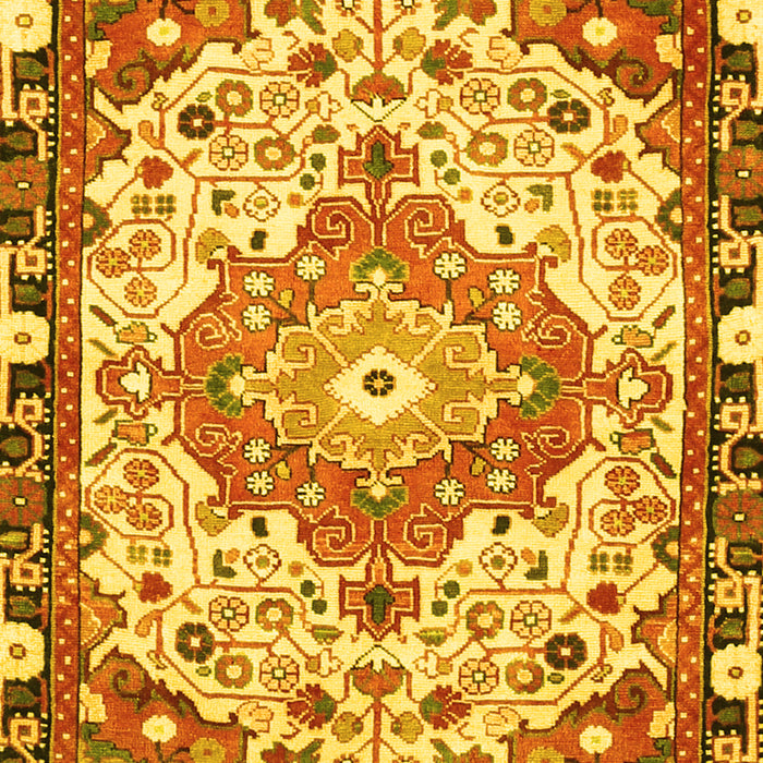 Medallion Yellow Traditional Rug, tr525yw