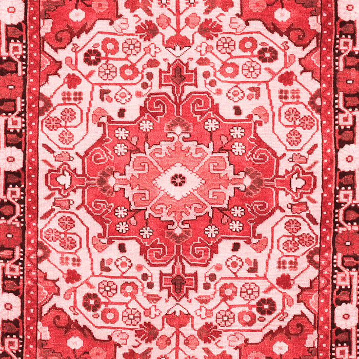Machine Washable Medallion Red Traditional Rug, wshtr525red