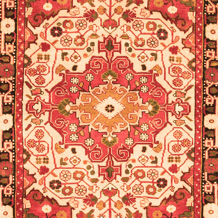 Serging Thickness of Machine Washable Medallion Orange Traditional Area Rugs, wshtr525org