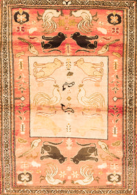 Animal Orange Traditional Rug, tr526org