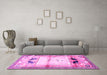 Machine Washable Animal Pink Traditional Rug in a Living Room, wshtr526pnk