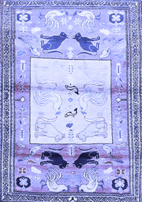 Animal Blue Traditional Rug, tr526blu