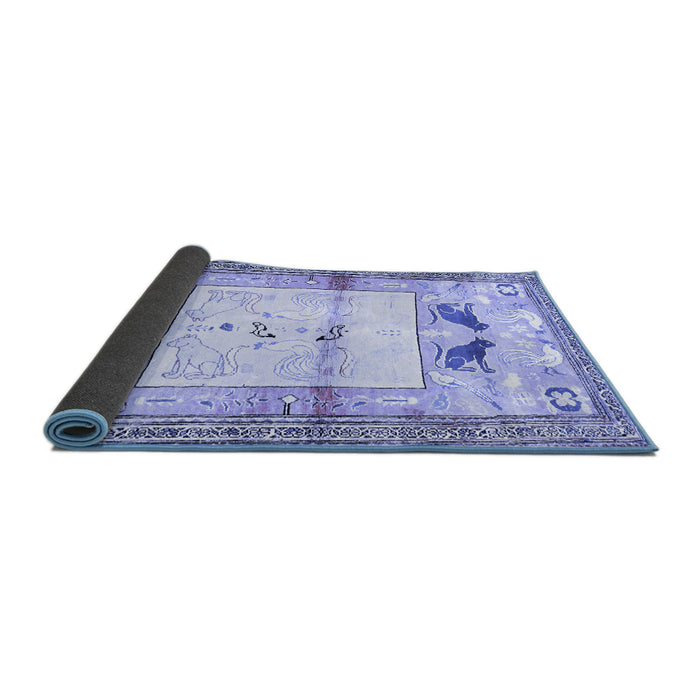 Sideview of Animal Blue Traditional Rug, tr526blu