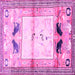 Square Animal Pink Traditional Rug, tr526pnk