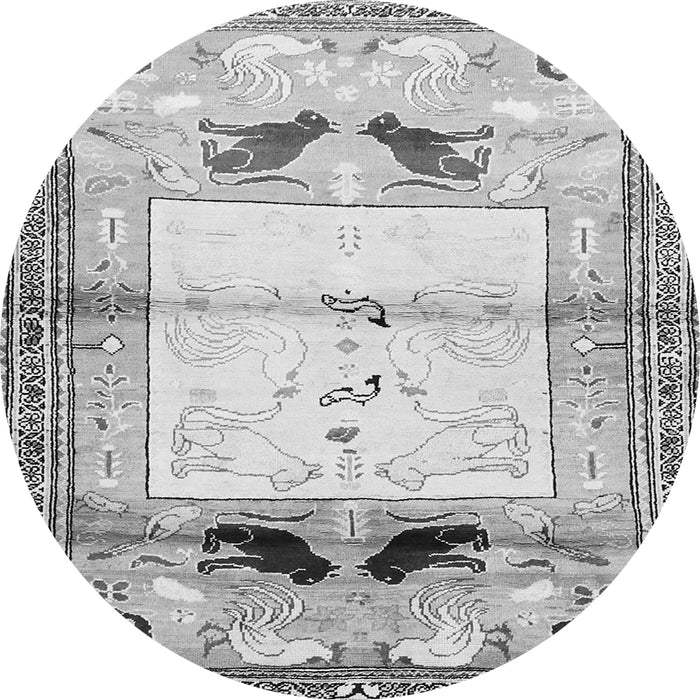 Square Animal Gray Traditional Rug, tr526gry