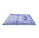 Sideview of Machine Washable Animal Blue Traditional Rug, wshtr526blu