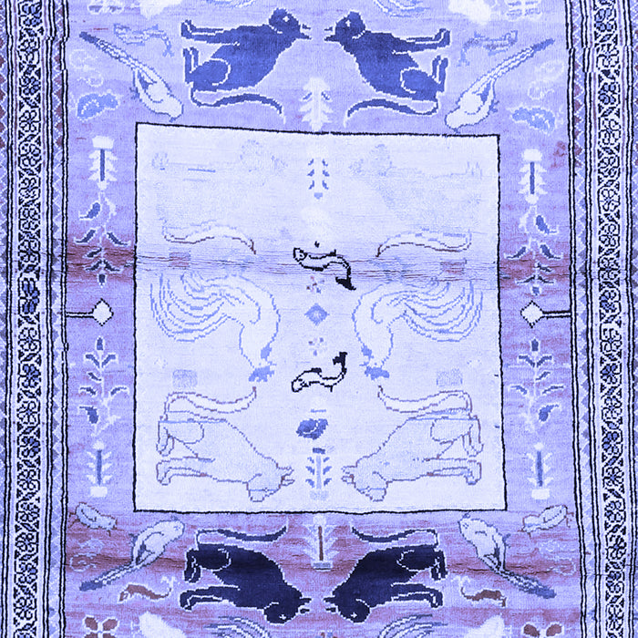 Machine Washable Animal Blue Traditional Rug, wshtr526blu