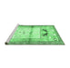 Sideview of Machine Washable Animal Emerald Green Traditional Area Rugs, wshtr526emgrn