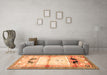 Machine Washable Animal Orange Traditional Area Rugs in a Living Room, wshtr526org