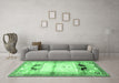Machine Washable Animal Emerald Green Traditional Area Rugs in a Living Room,, wshtr526emgrn