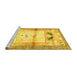 Sideview of Machine Washable Animal Yellow Traditional Rug, wshtr526yw