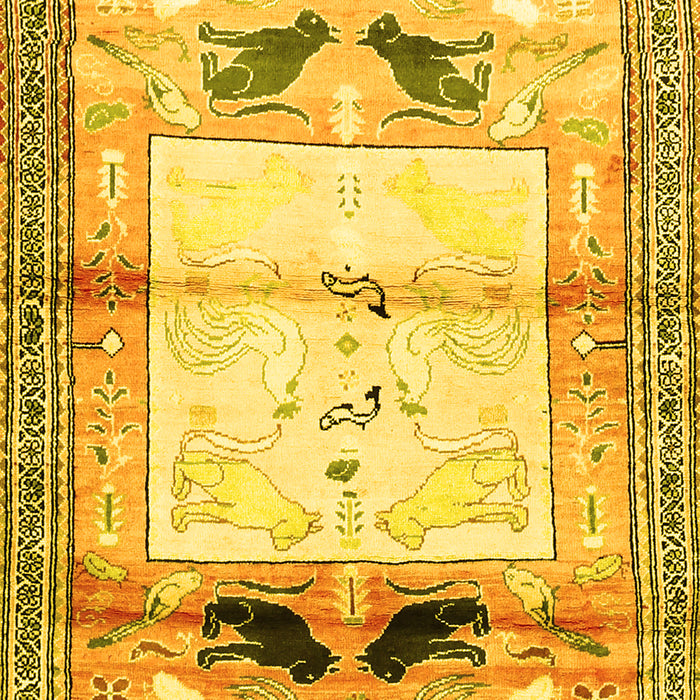 Animal Yellow Traditional Rug, tr526yw