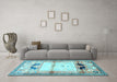 Machine Washable Animal Light Blue Traditional Rug in a Living Room, wshtr526lblu