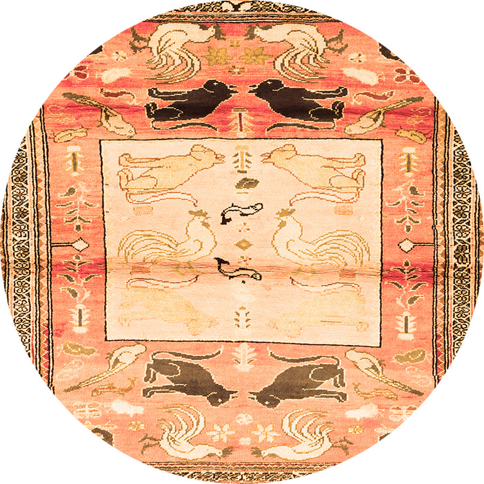 Machine Washable Animal Orange Traditional Area Rugs, wshtr526org