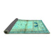 Sideview of Animal Turquoise Traditional Rug, tr526turq