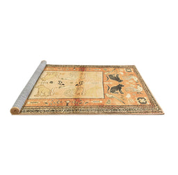 Sideview of Machine Washable Animal Brown Traditional Rug, wshtr526brn