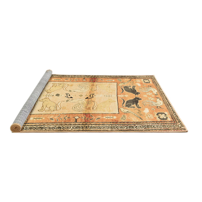 Sideview of Machine Washable Animal Brown Traditional Rug, wshtr526brn
