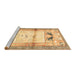 Sideview of Machine Washable Animal Brown Traditional Rug, wshtr526brn