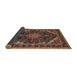 Sideview of Traditional Orange Brown Medallion Rug, tr527