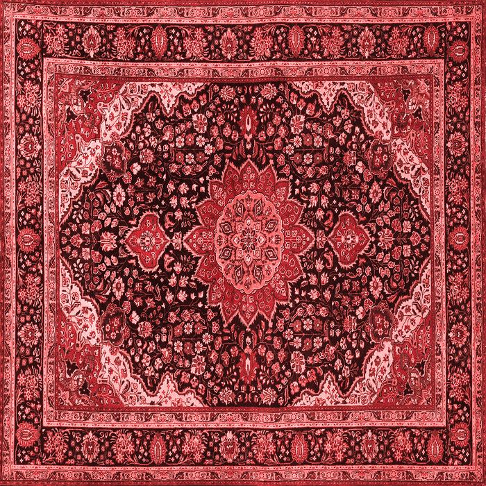 Machine Washable Medallion Red Traditional Rug, wshtr527red