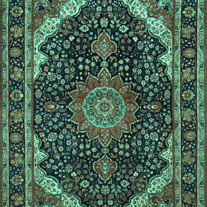 Medallion Turquoise Traditional Rug, tr527turq