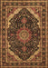 Machine Washable Medallion Brown Traditional Rug, wshtr527brn