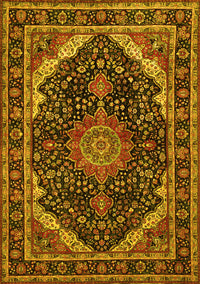 Medallion Yellow Traditional Rug, tr527yw