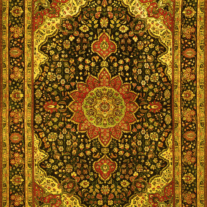 Medallion Yellow Traditional Rug, tr527yw