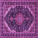 Square Medallion Purple Traditional Rug, tr527pur