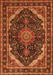 Serging Thickness of Machine Washable Medallion Orange Traditional Area Rugs, wshtr527org