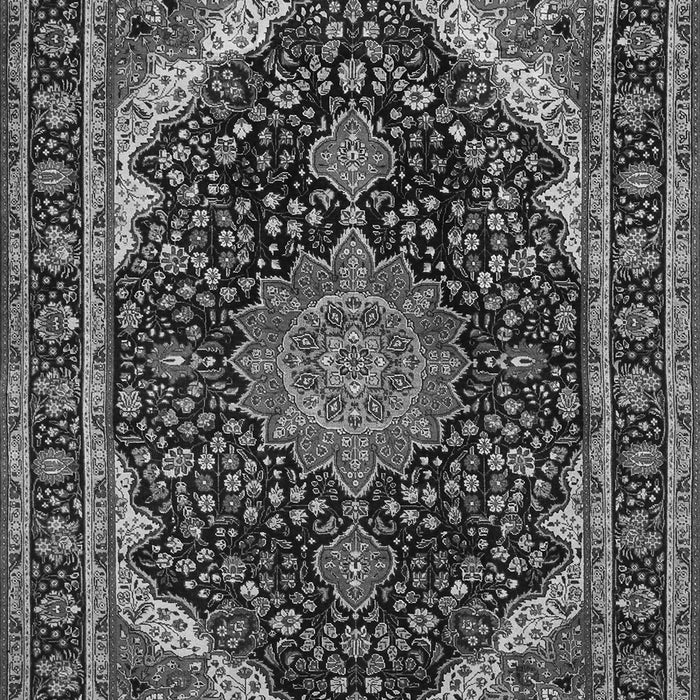Serging Thickness of Machine Washable Medallion Gray Traditional Rug, wshtr527gry
