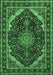 Medallion Emerald Green Traditional Rug, tr527emgrn